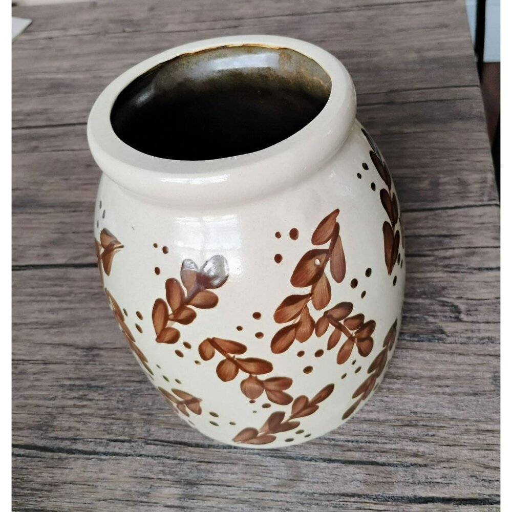 Beaumont Brothers Pottery Crock, Brown Leaves Salt Glaze Stoneware BBP Vintage - Picture 7 of 7